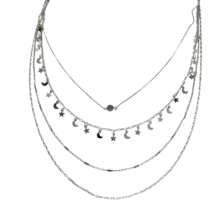 Collar cuádruple enchapado en plata 1