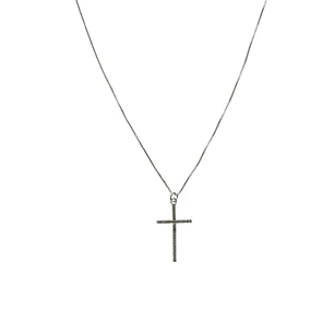 Collar cruz enchapado en plata