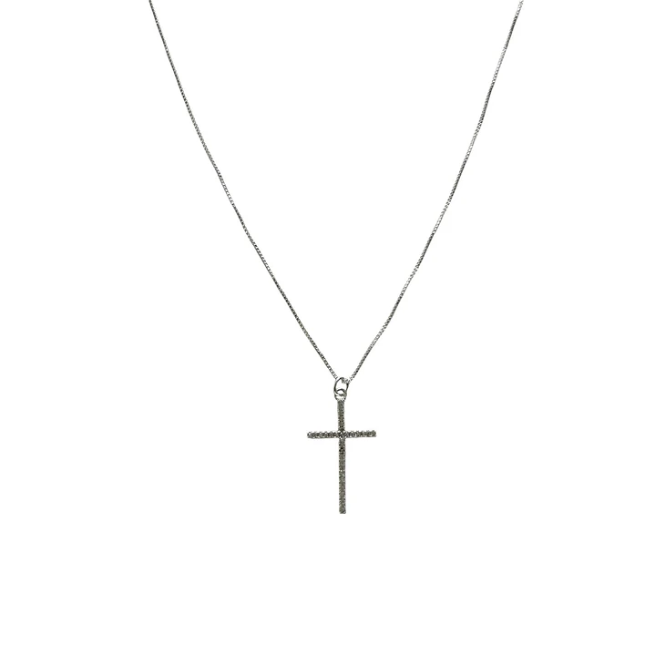 Collar cruz enchapado en plata 1