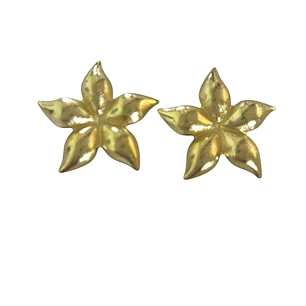 Aros flor enchapados oro