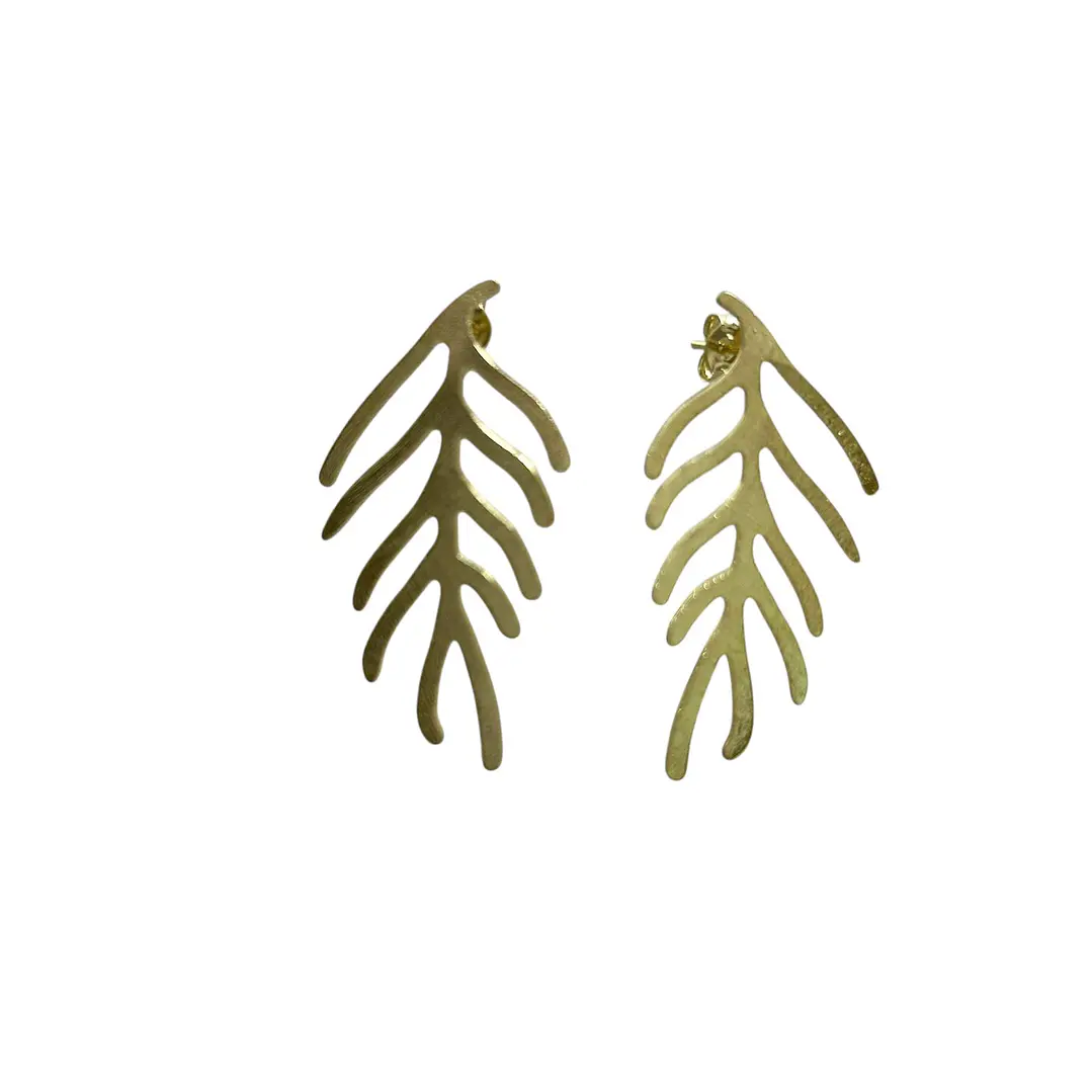 Aros hoja enchapado en oro 1