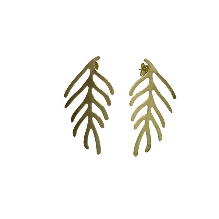 Aros hoja enchapado en oro 1