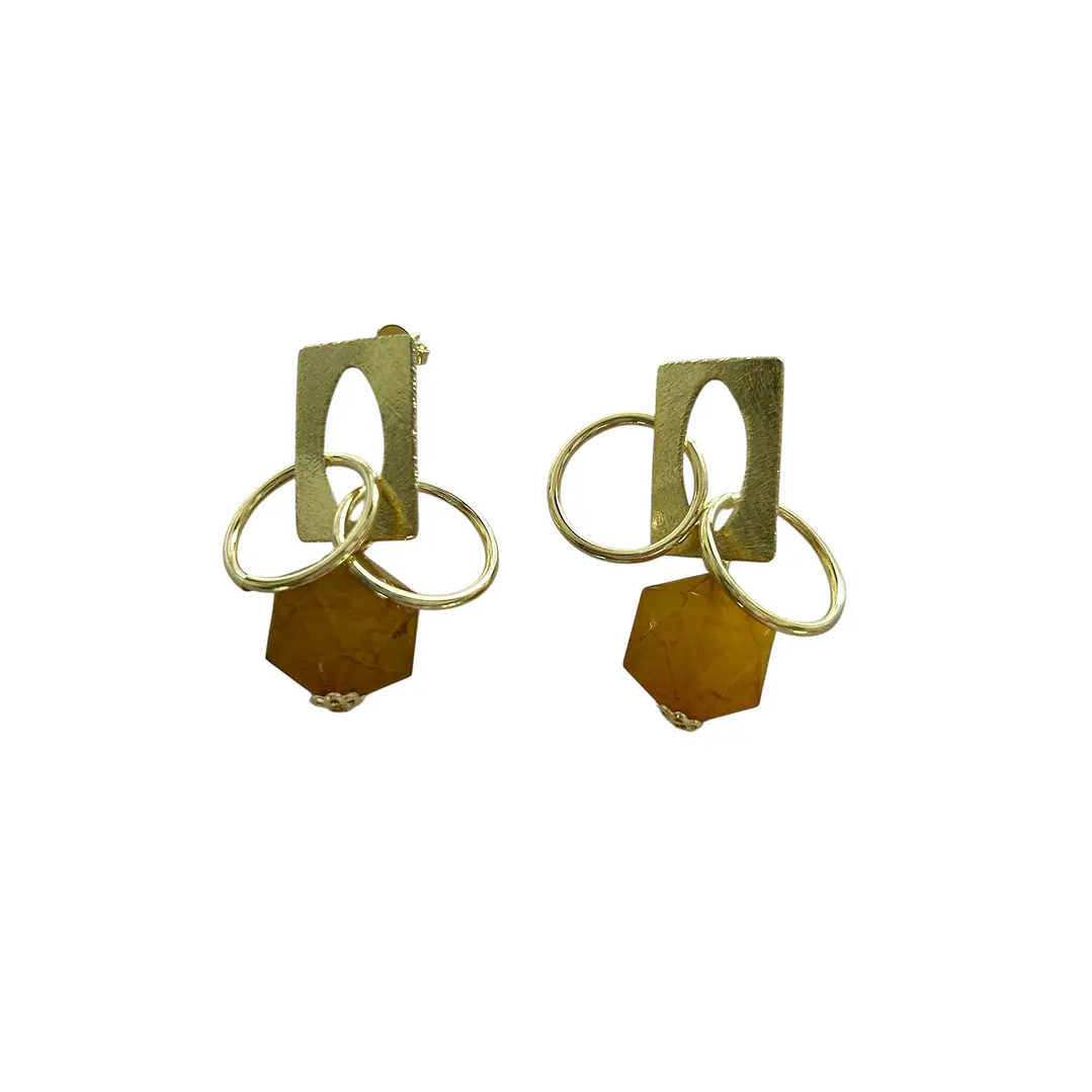 Aros cristal enchapado en oro  1