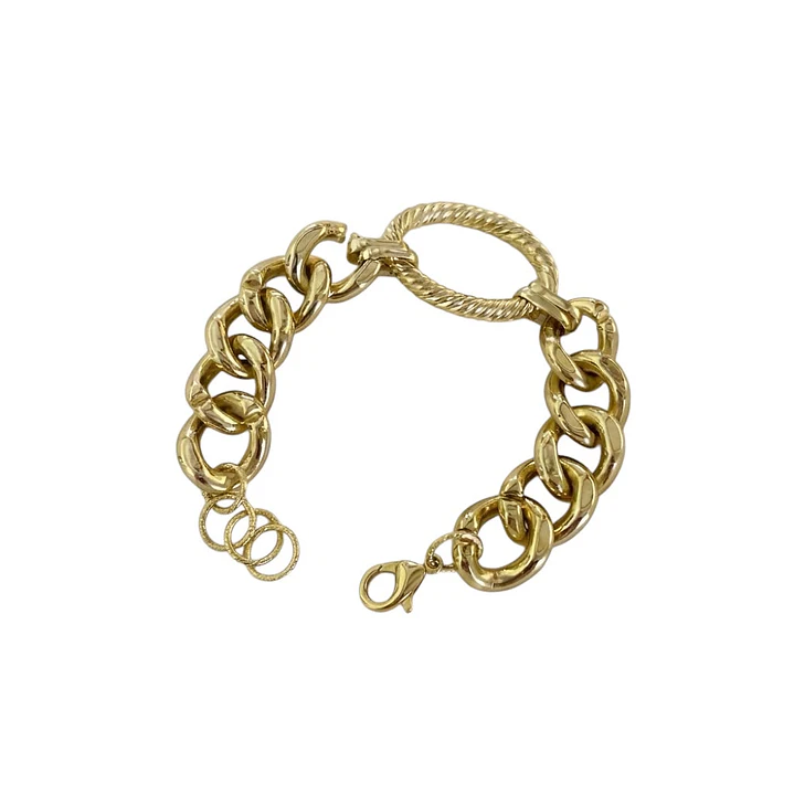 Pulsera eslabones enchapada en oro 1