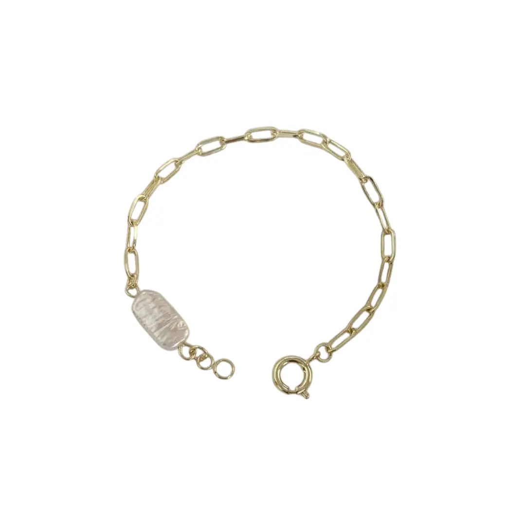 Pulsera perla eschapada en oro 1