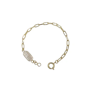 Pulsera perla eschapada en oro