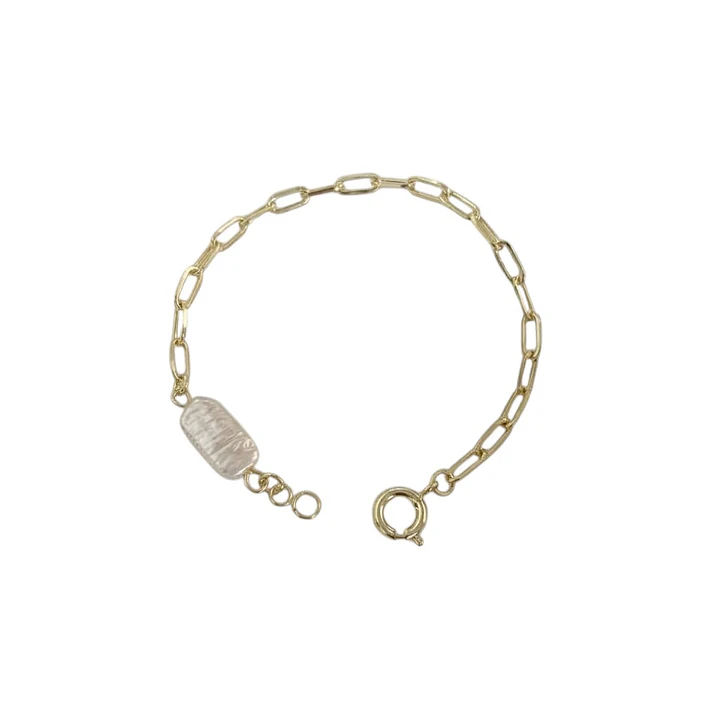 Pulsera perla eschapada en oro 1