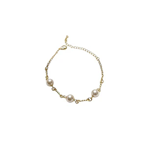 Pulsera perlas enchapada en oro