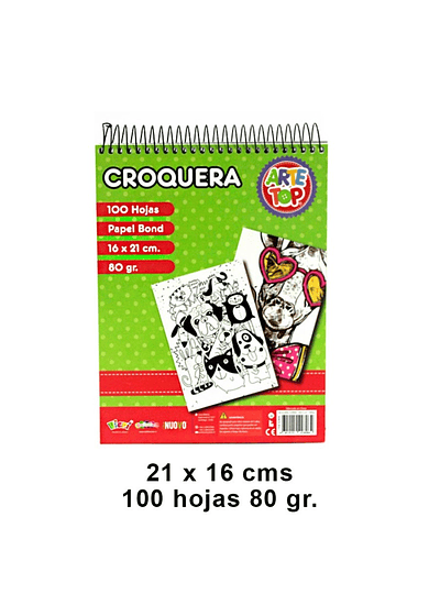 CROQUERA ESPIRAL 16X21 CMS 100 HOJAS