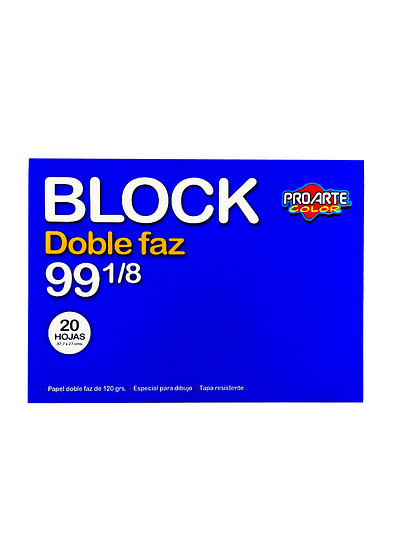 BLOCK MEDIO 1/8 DOBLE FAZ 20 HOJAS