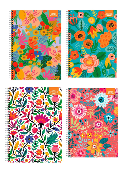 CUADERNO TOP 150 HOJAS FLORAL 