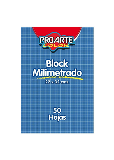 BLOCK PAPEL MILIMETRADO 50 HOJAS AZUL