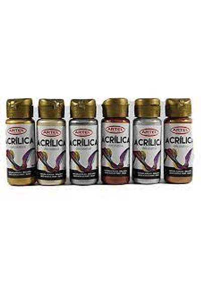 PINTURA ACRILICA DECORATIVA 60ML. METAL - COLORES