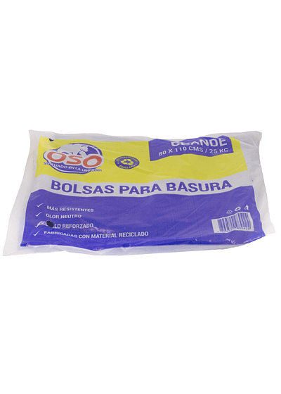 BOLSA BASURA PLANA 80X110 OSO 10 UNDS