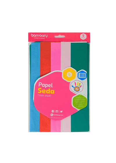 PAPEL SEDA MULTICOLOR 5 UNIDADES 50x70CM 