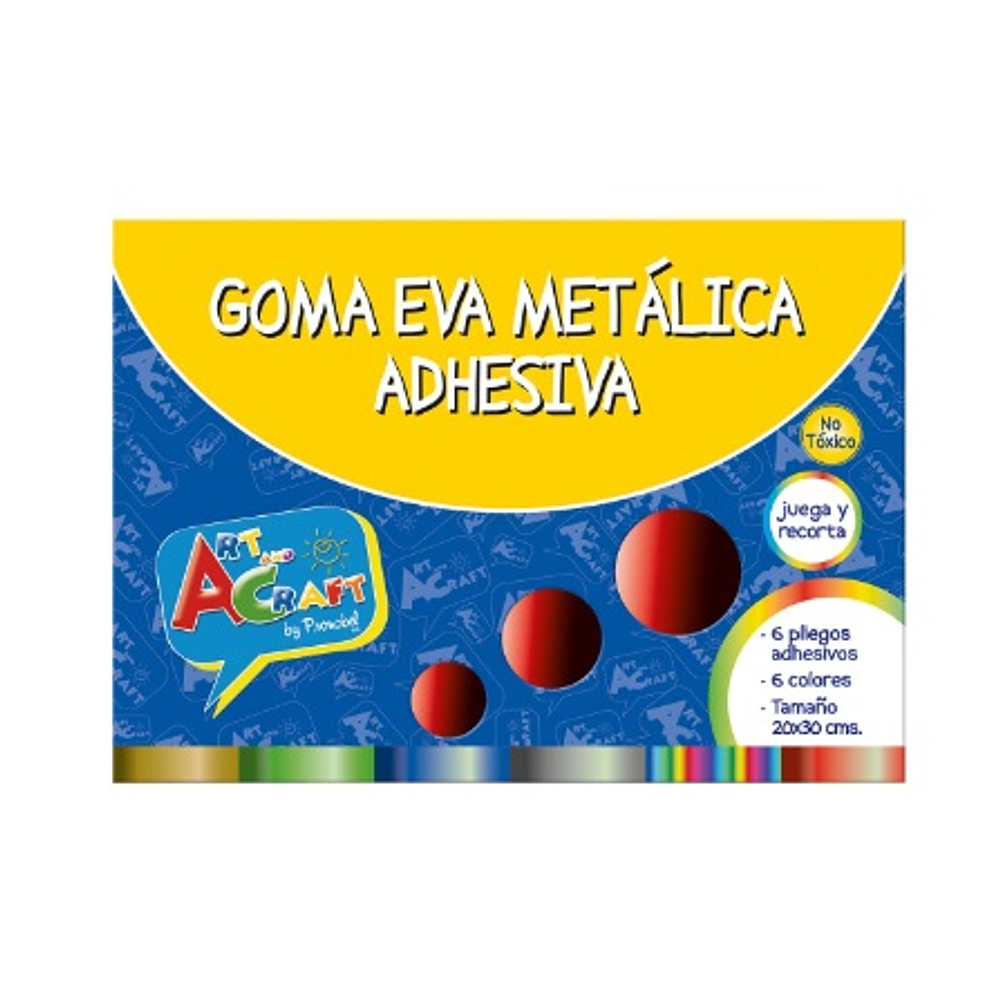 GOMA EVA METALICA ADHESIVA SET 6 UNIDADES