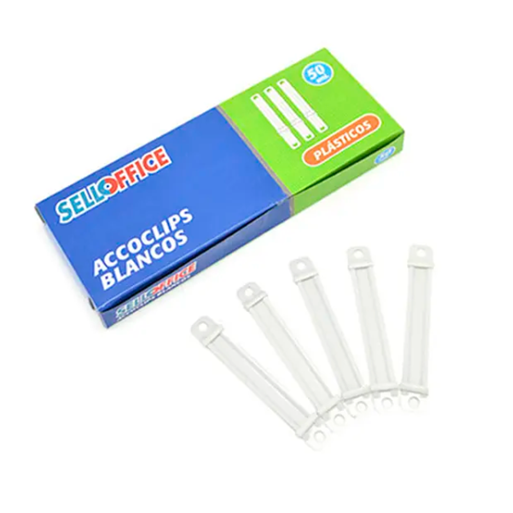 CAJA ACCOCLIPS PLASTICO BLANCOS