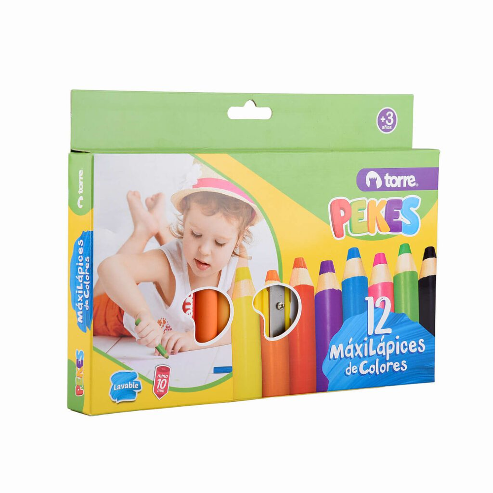 LAPICES PEKES 12 COLORES + SACAPUNTAS