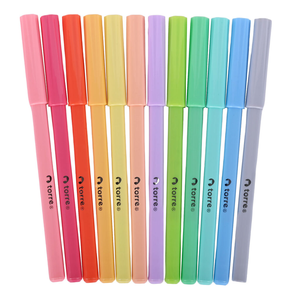 MARCADORES DIBUJO SCRIPTO 12 COLORES PASTEL