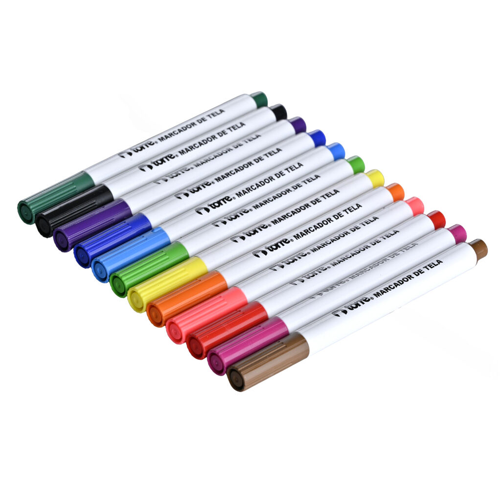 MARCADORES DE TELA 12 COLORES