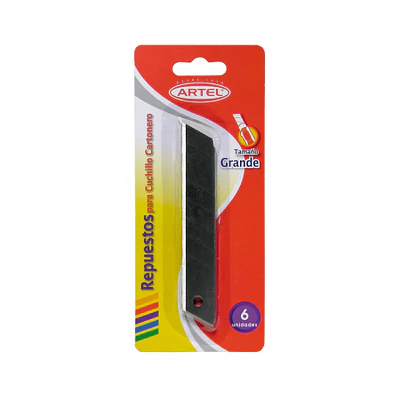 REPUESTO CUCHILLO CARTONERO GRANDE 6 UNIDADES 