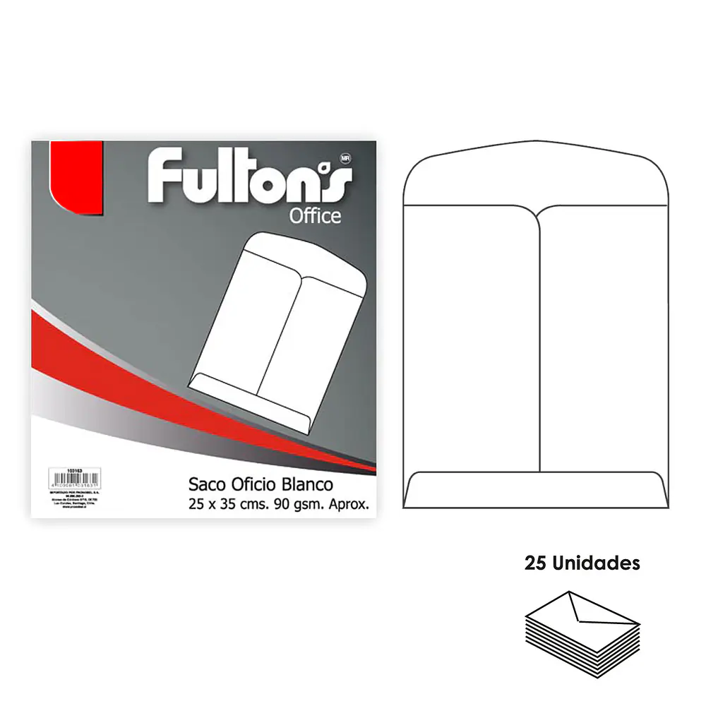 SOBRE SACO TAMAÑO OFICIO BLANCO 