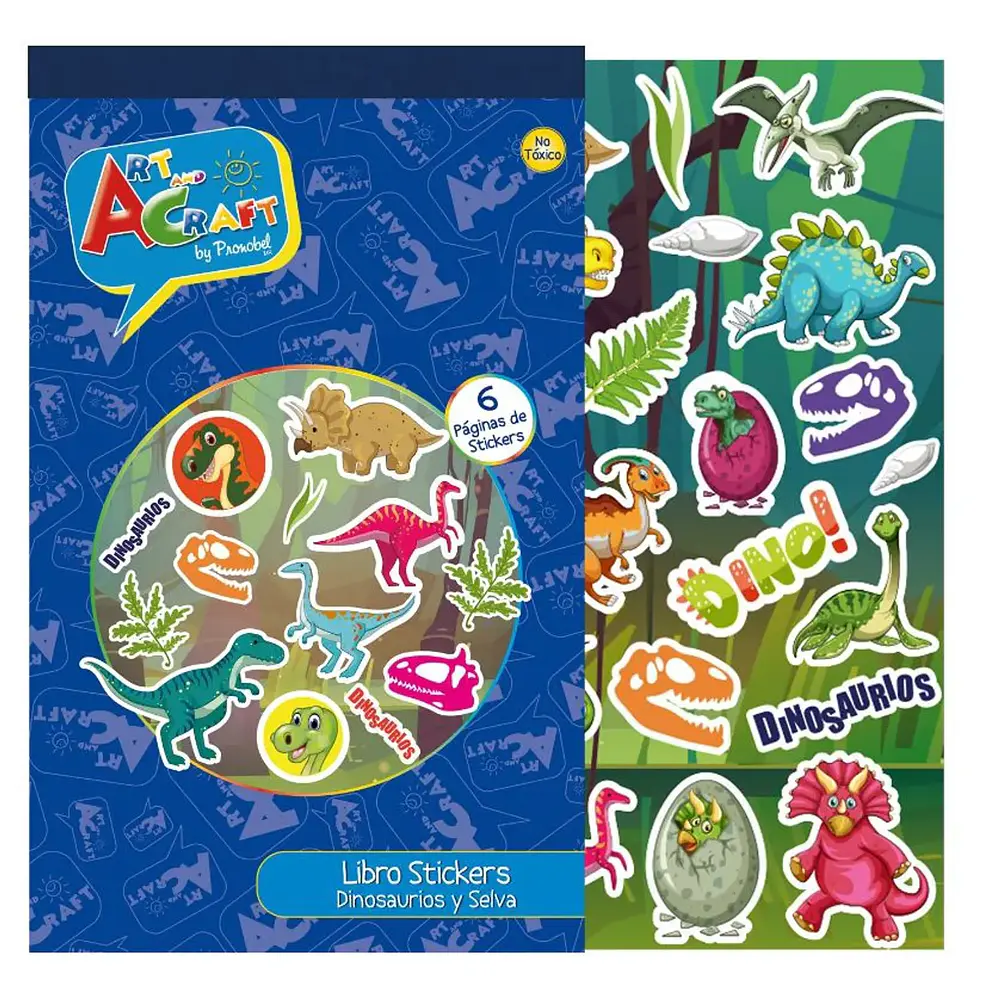 STICKER  DINOSAURIOS Y SELVA