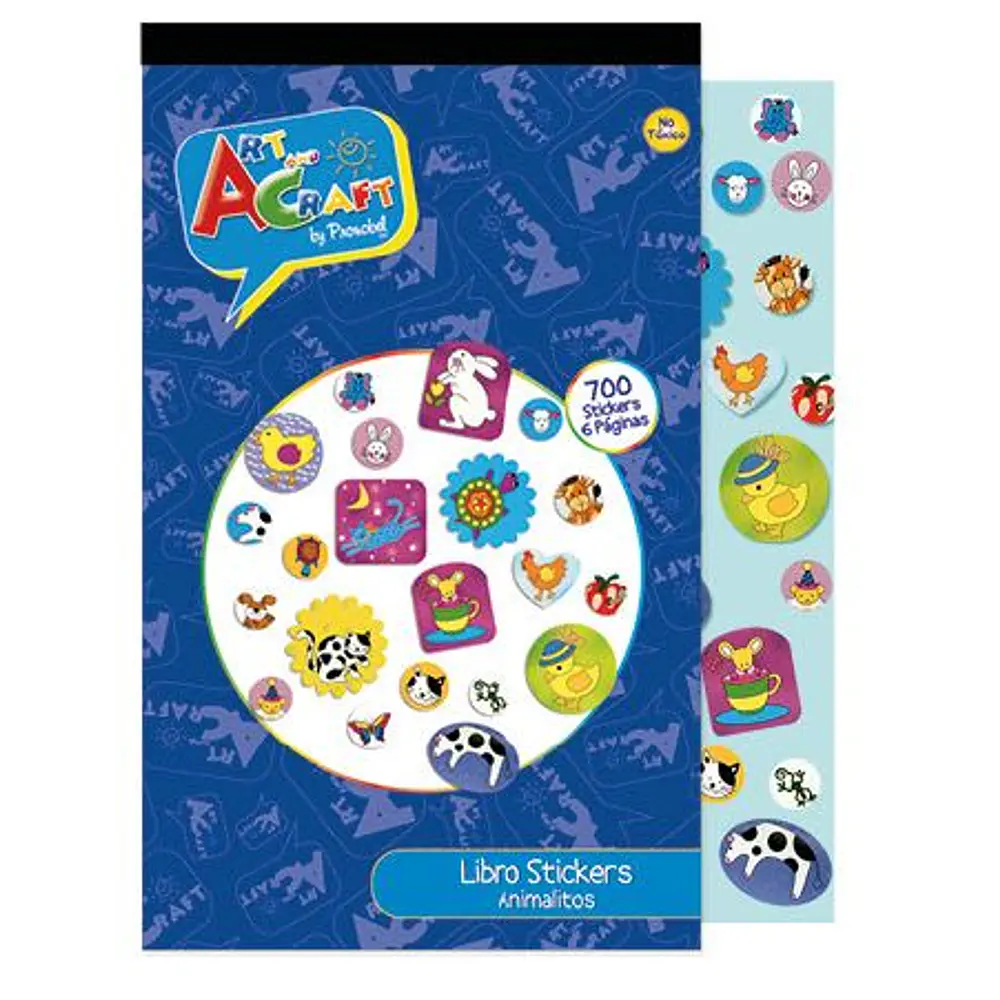 STICKER LIBRO ANIMALES 6 PÁGINAS. 700 PCS.