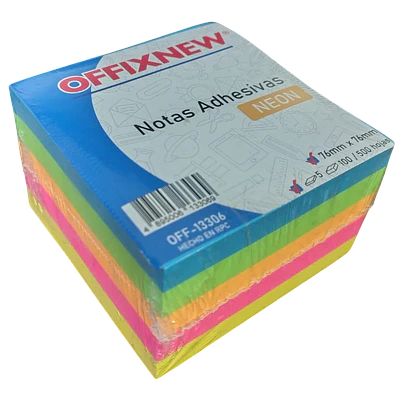 TACO ADHESIVO NEON 76X76  500 HOJAS OFFIXNEW