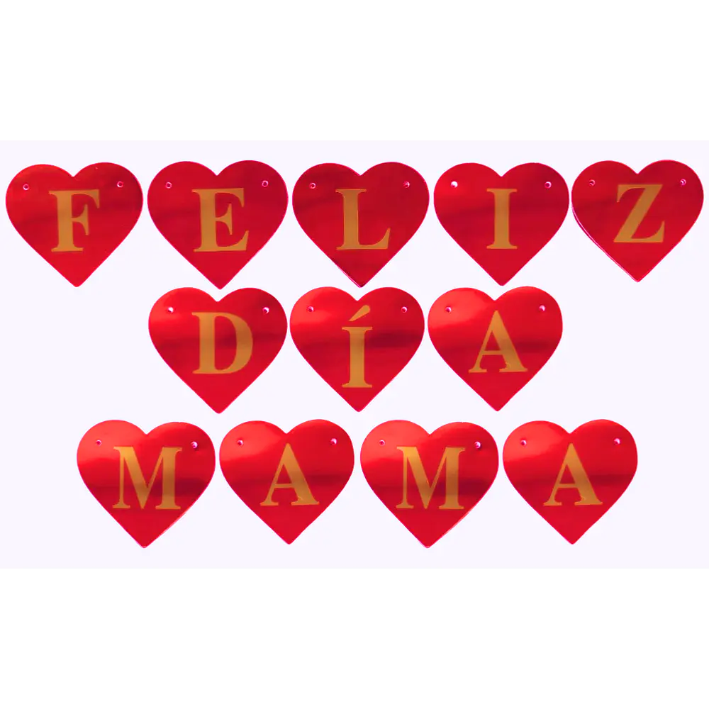 GUIRNALDA CORAZONES FELIZ DIA MAMÁ