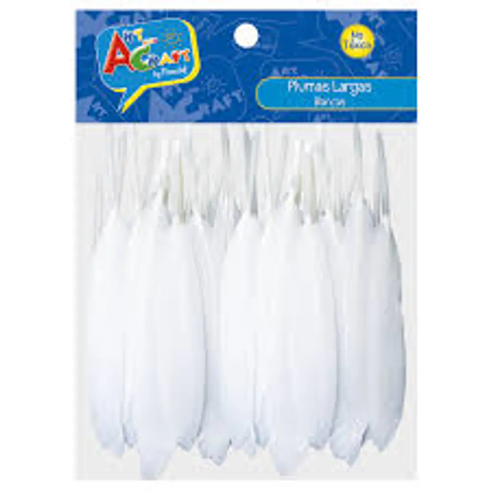 PLUMAS BLANCAS 10 A 15 CMS. 50PCS ART AND CRAFT