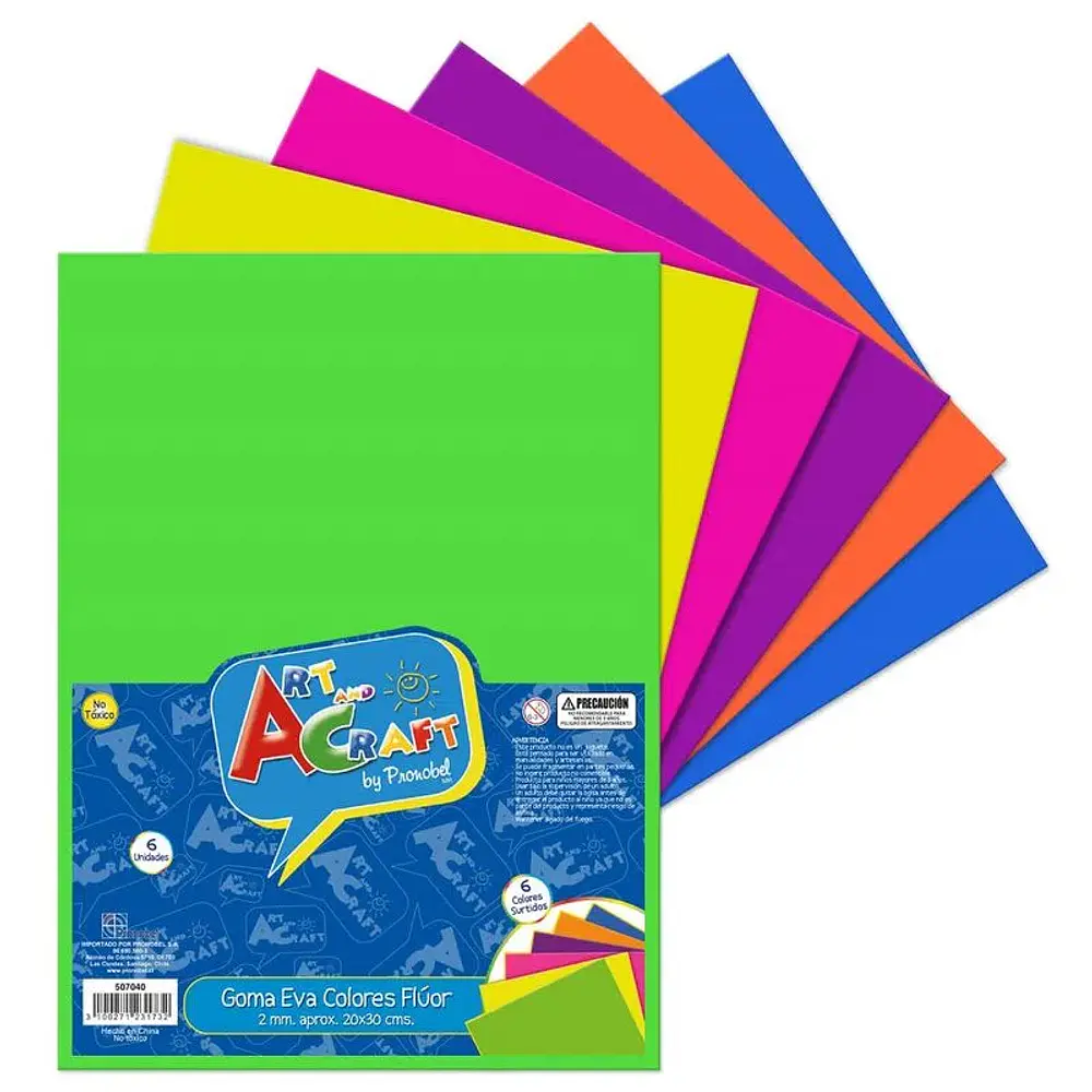 SET DE GOMA EVA  FLUOR ART AND CRAFT