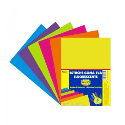 SET DE GOMA EVA FLUORESCENTE - HAND