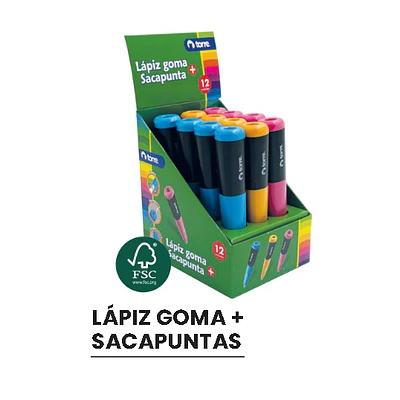 GOMA TIPO LAPIZ CON SACAPUNTAS