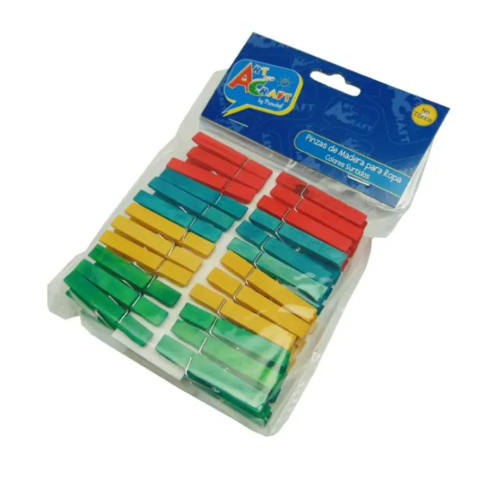 PINZAS ROPA MADERA COLOLORES SURTIDOS