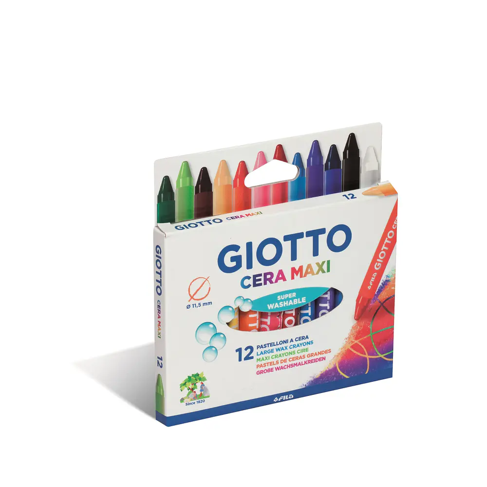 CRAYONES GIOTTO 12 COLORES CERA MAXI