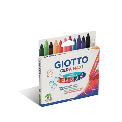 CRAYONES GIOTTO 12 COLORES CERA MAXI