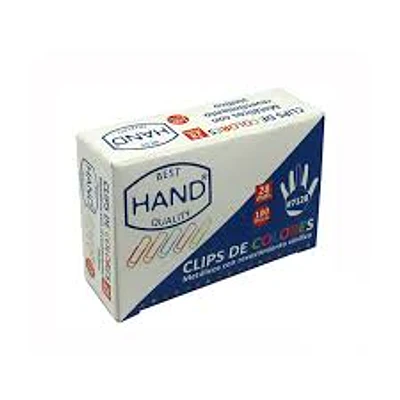 CLIPS COLOR 50 MM HAND CAJA POR 100 