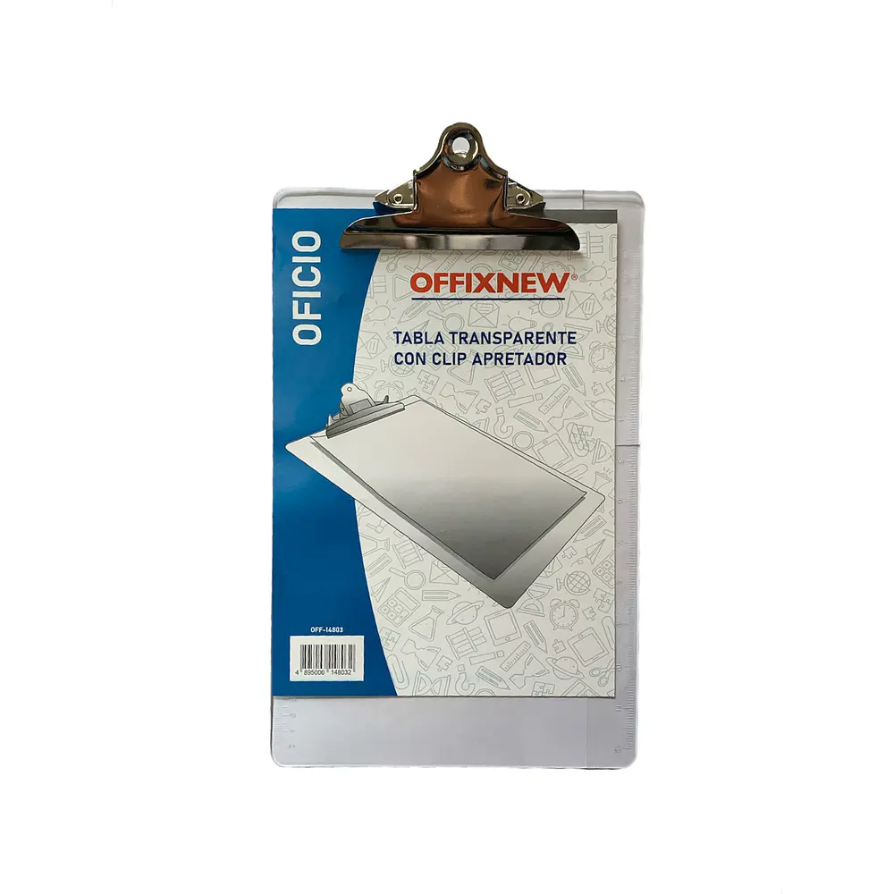 PLANCHETA PLASTICA OFICIO CON APRETADOR OFFIXNEW