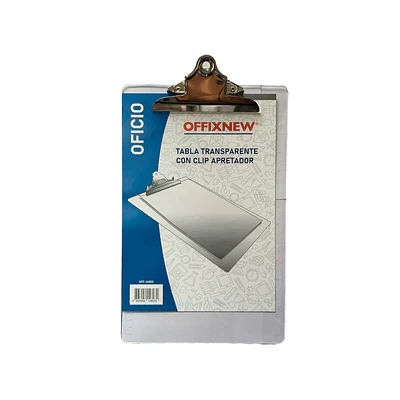 PLANCHETA PLASTICA OFICIO CON APRETADOR OFFIXNEW