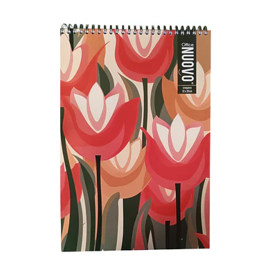 CROQUERA OFICIO FLOWERS DOBLE ESPIRAL 80 HJS.