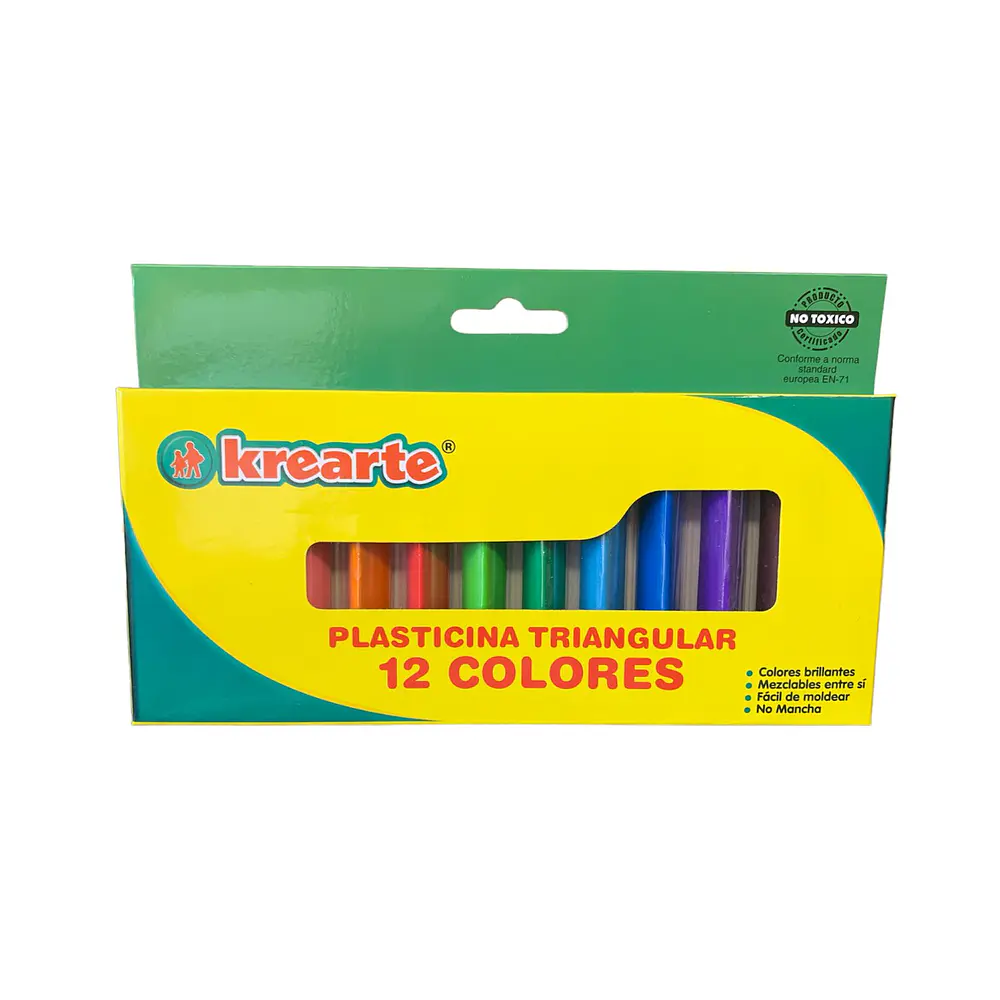 PLASTICINA 12 COLORES TRIANGULAR KREARTE