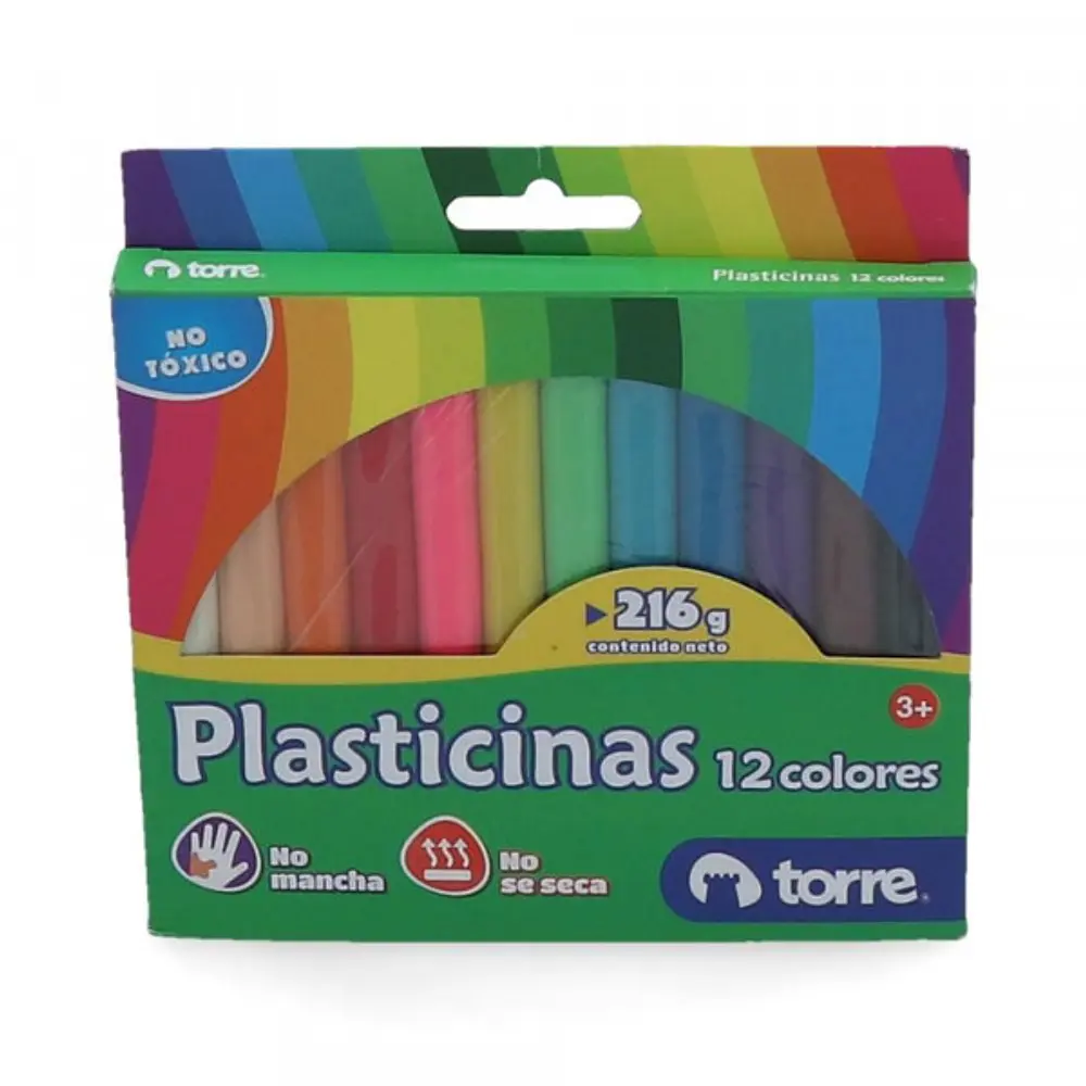 PLASTICINA REDONDA 12 COLORES