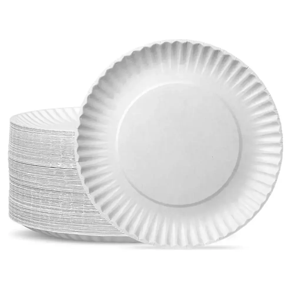 PLATO REDONDO CARTON BLANCO 23CM 20UN