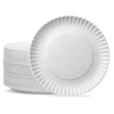 PLATO REDONDO CARTON BLANCO 23CM 20UN