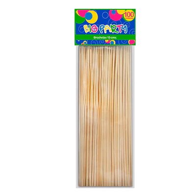 BROCHETA BAMBU 15CMS. X 100 UNIDADES