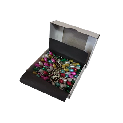 CAJA DE ALFILERES PERLADO COLORES