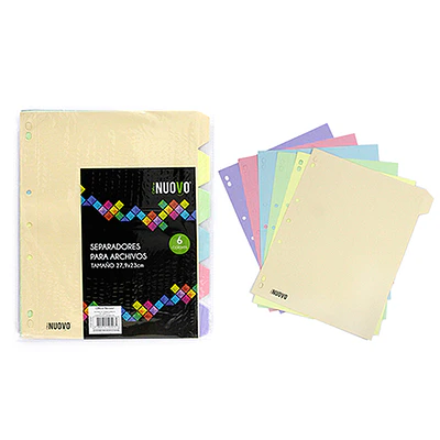 SEPARADOR CARTA 6 DIVISIONES 