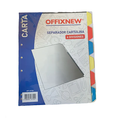 SEPARADOR CARTA 6 DIVISIONES CARTULINA  OFFIXNEW
