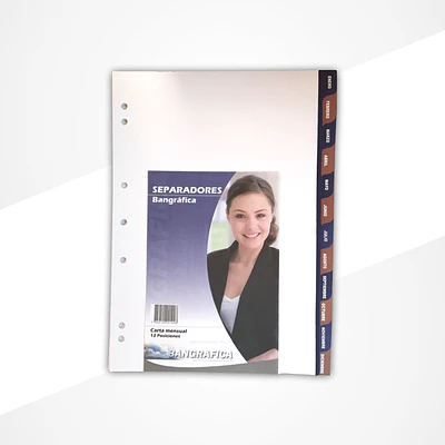 SEPARADOR MENSUAL CARTA 12 ENERO - DICIEMBRE